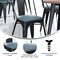 Flash Furniture 4PK Teal-Blue Poly Resin Seats for Stools & Chairs, 4PK 4-JJ-SEA-PL01-CB-GG - alternate 7